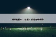 哪里能看2021欧冠？ 欧冠在哪观看？