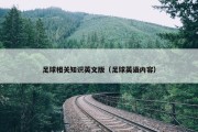 足球相关知识英文版（足球英语内容）