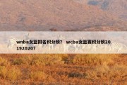wnba女篮排名积分榜？ wcba女篮赛积分榜20192020？