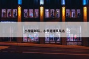 小学足球队，小学足球队队名