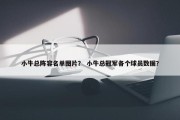 小牛总阵容名单图片？ 小牛总冠军各个球员数据？