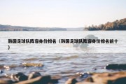 韩国足球队阵容身价排名（韩国足球队阵容身价排名前十）