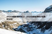 2016法国欧洲杯第三？ 2016法国欧洲杯小组赛积分榜？