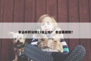 幸运杯积分榜13日公布？ 幸运赛规则？