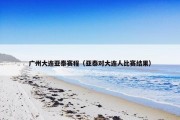 广州大连亚泰赛程（亚泰对大连人比赛结果）