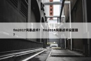 fm2017风暴战术？ fm2014风暴战术设置图？