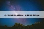 nba篮球联赛积分榜排名表？ 篮球联盟比赛积分表？