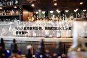 lollpl夏季赛积分榜，英雄联盟2021lpl夏季赛积分