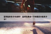 篮球能拿多少分进球？ 篮球比赛进一个球最高分是多少分？