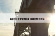 英超积分榜主客场排名（英超积分榜排位）