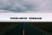 区世预赛36强积分榜，世预赛各区名额