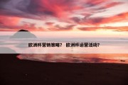 欧洲杯营销策略？ 欧洲杯运营活动？