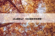 nba回放sp？ NBA回放手机观看？