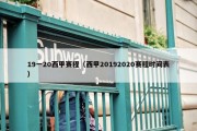 19一20西甲赛程（西甲20192020赛程时间表）