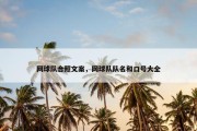 网球队合照文案，网球队队名和口号大全