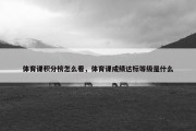 体育课积分榜怎么看，体育课成绩达标等级是什么