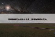 西甲联赛奖金榜单公布表，西甲联赛排名奖金