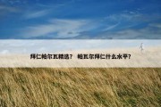 拜仁帕尔瓦精选？ 帕瓦尔拜仁什么水平？