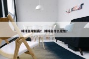 棒球垒球联赛？ 棒球垒什么意思？