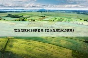 实况足球2018歌名单（实况足球2017歌单）