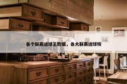 各个联赛进球王数据，各大联赛进球榜
