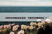 中超积分榜赛区排名查询？ 中超积分榜最新排名一？