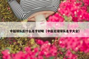 中超球队起什么名字好呢（中超足球球队名字大全）