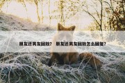 朋友还男友回放？ 朋友还男友回放怎么回复？