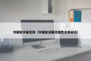 刘建宏中国足球（刘建宏谈国足取胜日本秘诀）