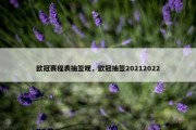 欧冠赛程表抽签规，欧冠抽签20212022