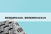 西班牙欧洲杯队长名单，西班牙欧洲杯队长名单公布