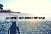 通过网络观看？ 通过网络观看尾野真知子的作品？