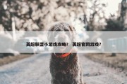 英超联盟小游戏攻略？ 英超官网游戏？