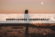 英超联赛积分榜在哪里查（英超最新积分查询入口）