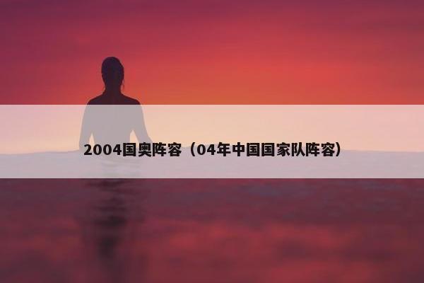 2004国奥阵容（04年中国国家队阵容）