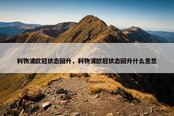 利物浦欧冠状态回升，利物浦欧冠状态回升什么意思