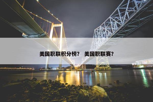 美国职联积分榜？ 美国职联赛？