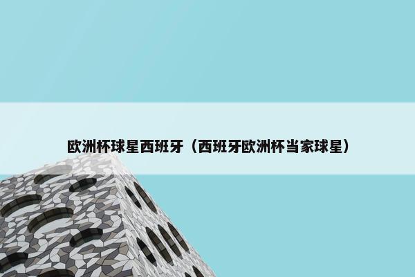 欧洲杯球星西班牙（西班牙欧洲杯当家球星）