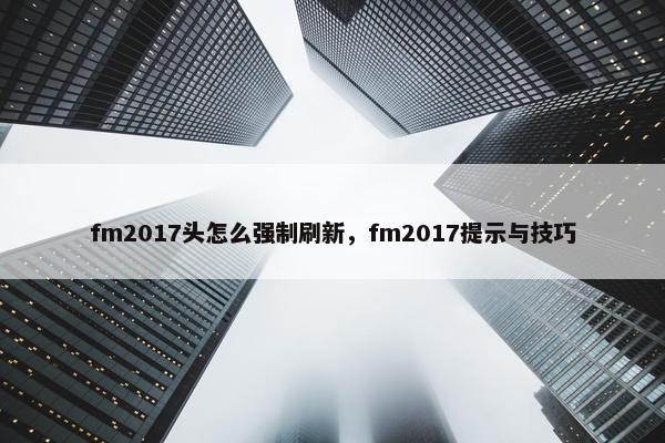 fm2017头怎么强制刷新，fm2017提示与技巧