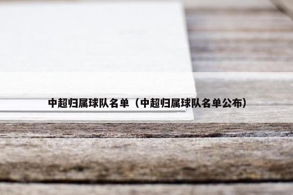 中超归属球队名单（中超归属球队名单公布）