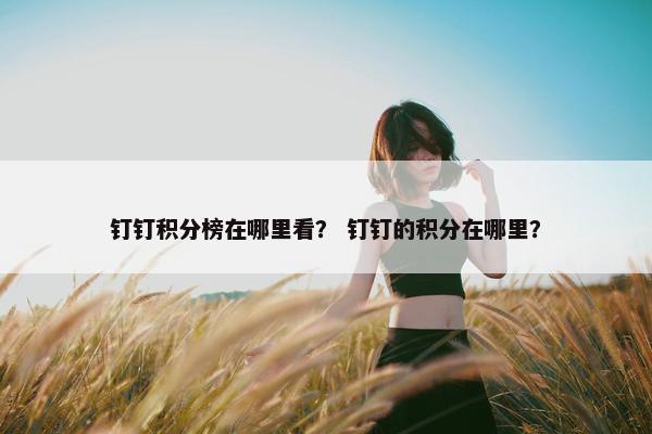 钉钉积分榜在哪里看？ 钉钉的积分在哪里？