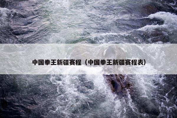 中国拳王新疆赛程（中国拳王新疆赛程表）