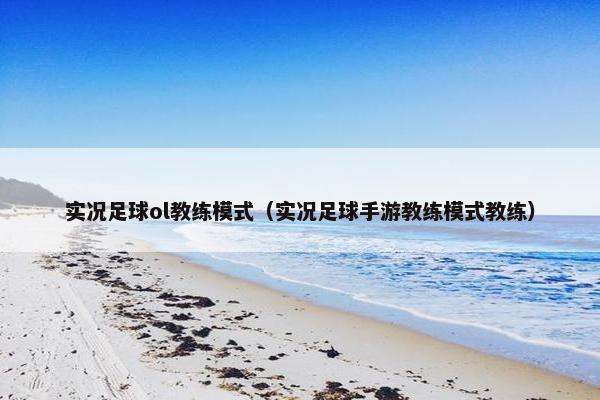 实况足球ol教练模式（实况足球手游教练模式教练）