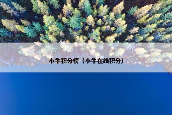 小牛积分榜（小牛在线积分）