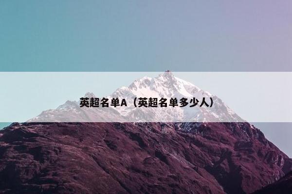 英超名单A（英超名单多少人）