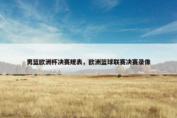 男篮欧洲杯决赛规表，欧洲篮球联赛决赛录像