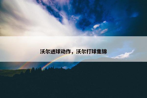 沃尔进球动作，沃尔打球集锦