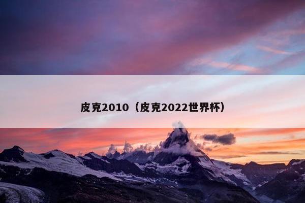 皮克2010（皮克2022世界杯）