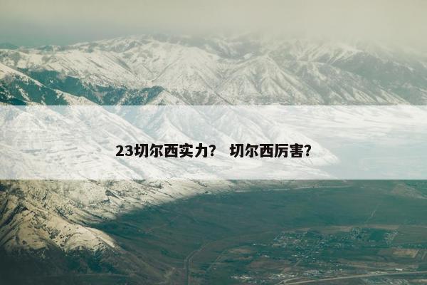 23切尔西实力？ 切尔西厉害？