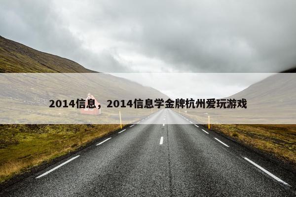 2014信息，2014信息学金牌杭州爱玩游戏